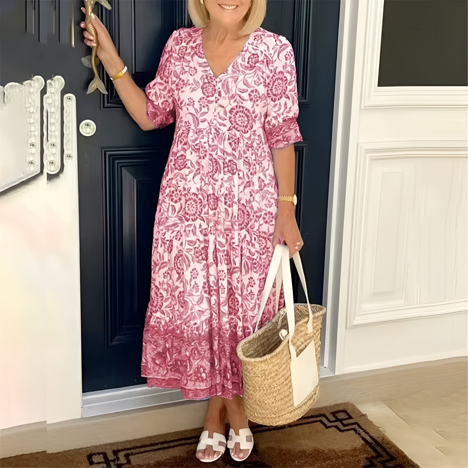 Rosetta™ | V-Neck Bohemian Dress