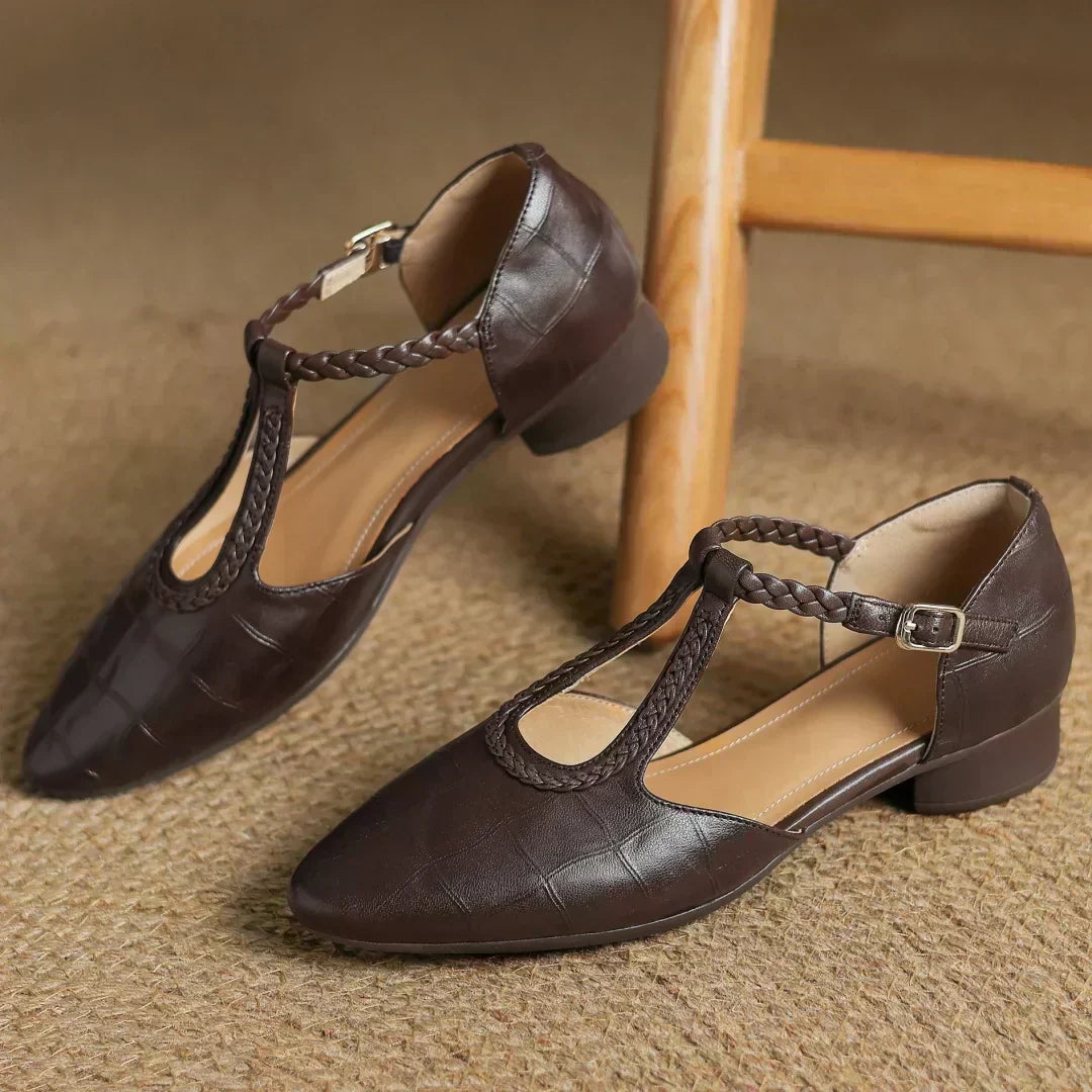 Anthea™ | Elegant Braided Leather Shoes