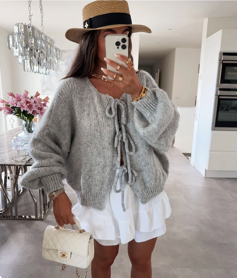 Eva™ | Knitted Bow Cardigan