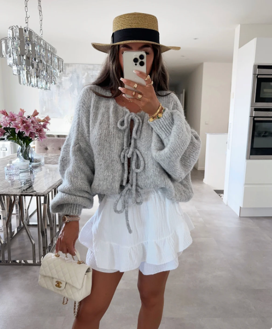 Eva™ | Knitted Bow Cardigan