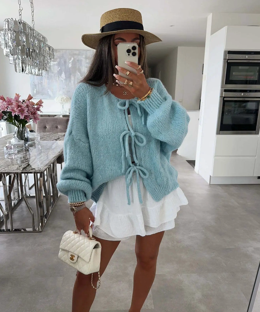 Eva™ | Knitted Bow Cardigan