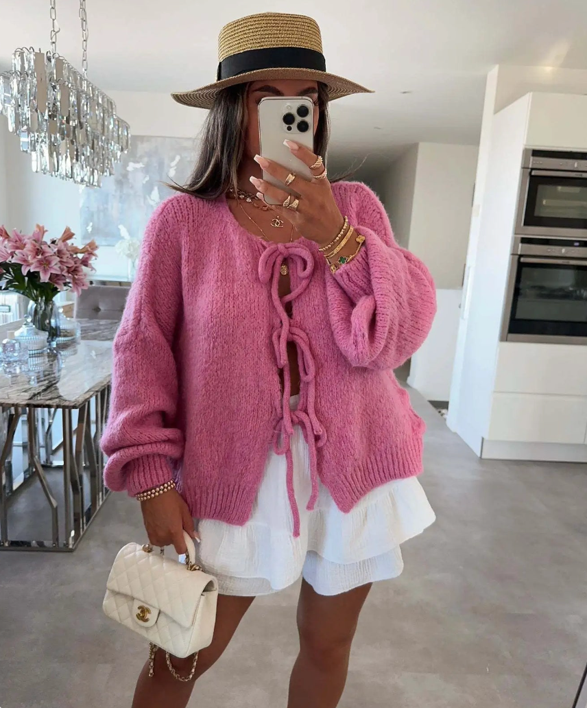 Eva™ | Knitted Bow Cardigan