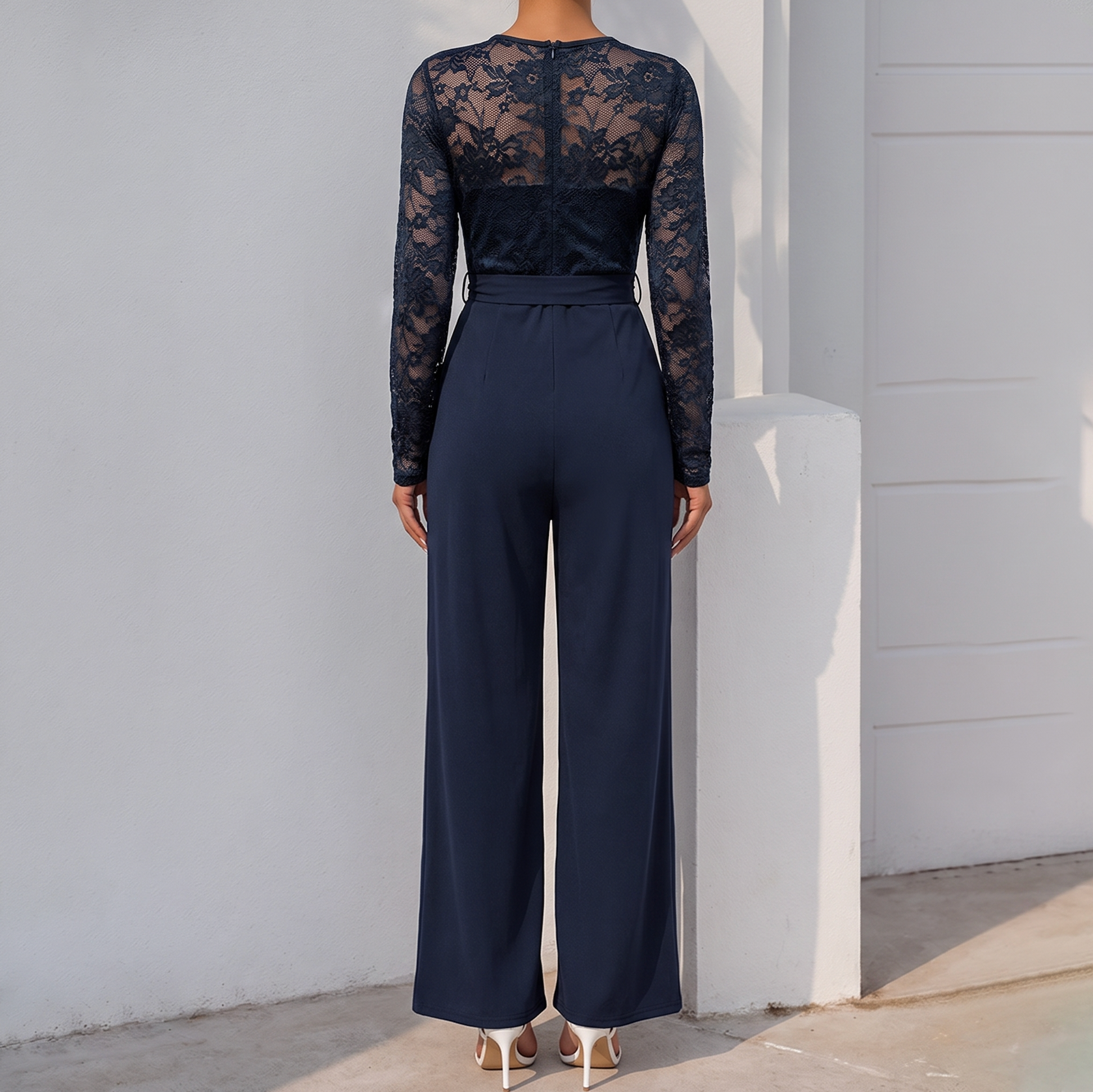 Phyllis™ | Lace Bell Sleeve Jumpsuit