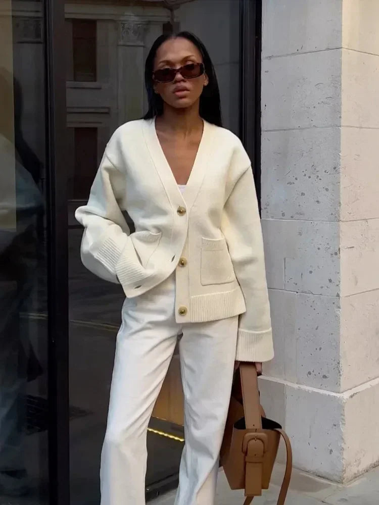 JULIETTE™ | - V-Neck Knit Cardigan