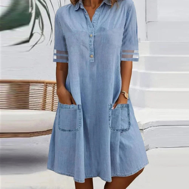 Ashly™ | Casual Denim Dress
