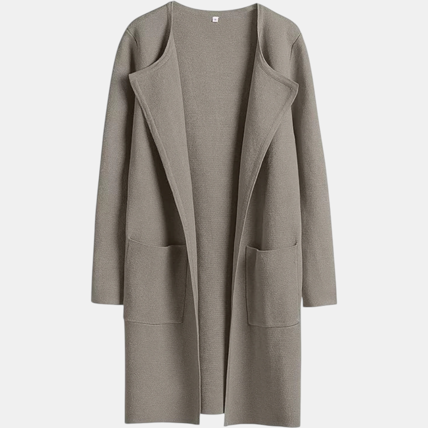 Women's Suit Collar Open Front Longline Knit Cardigan™