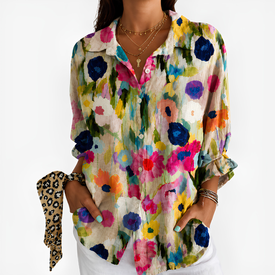 Vibrant Watercolor Garden Blouse™