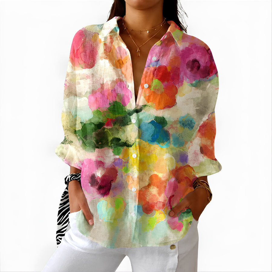 Vibrant Watercolor Floral Blouse™