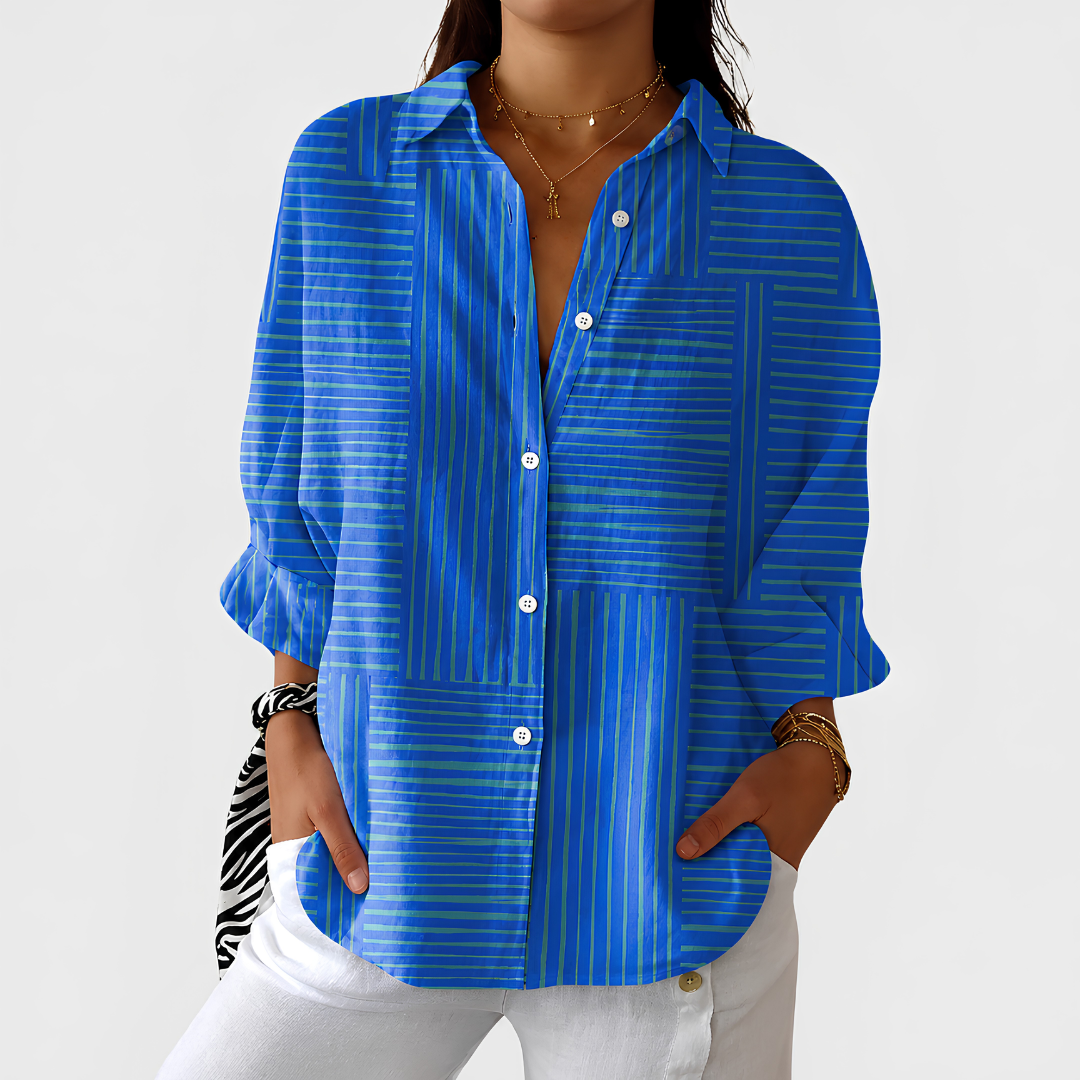 Modern Blue Stripe Blouse™