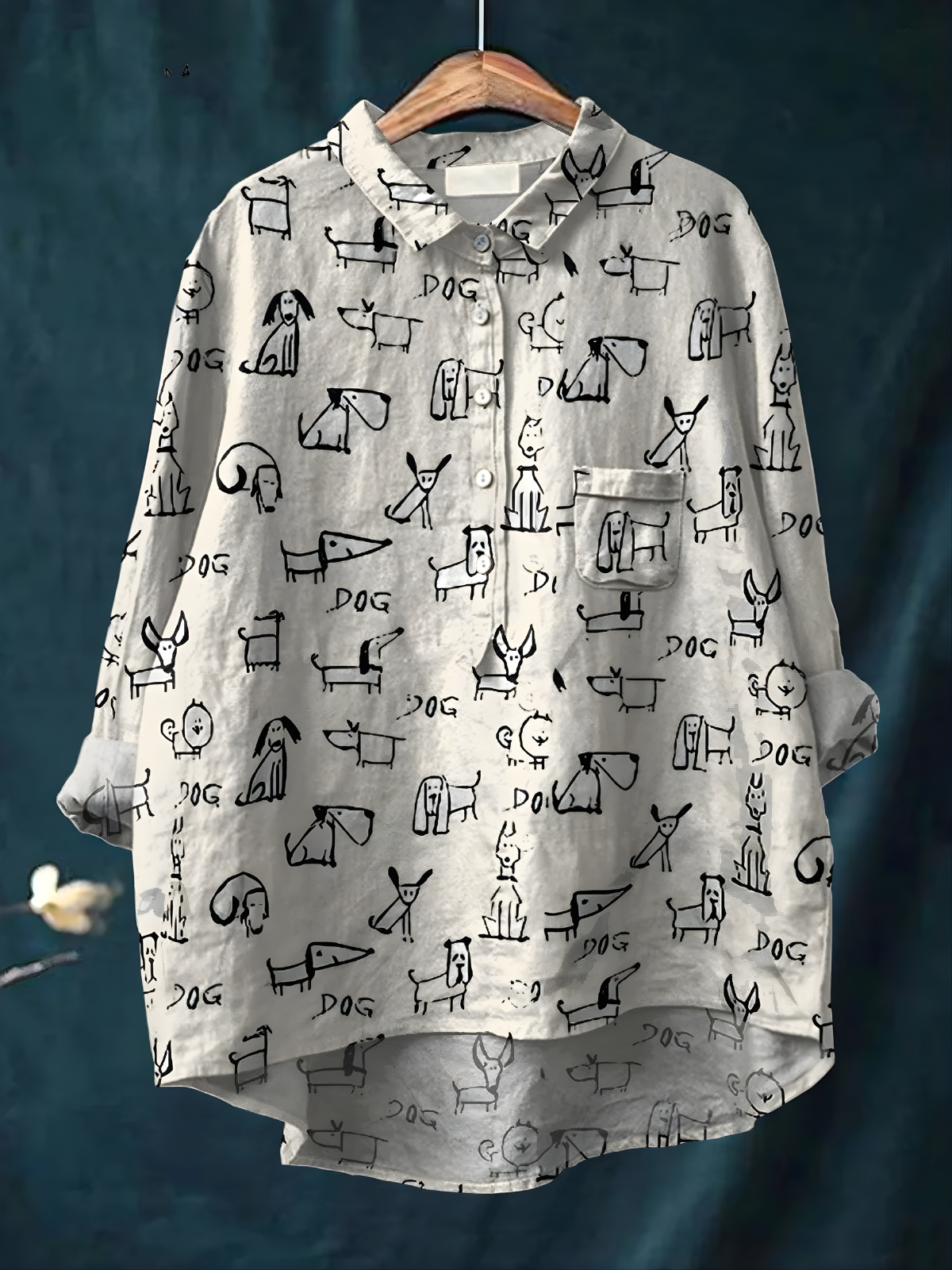 Raina™ | - Women's Cute Dog Print Casual Shirt