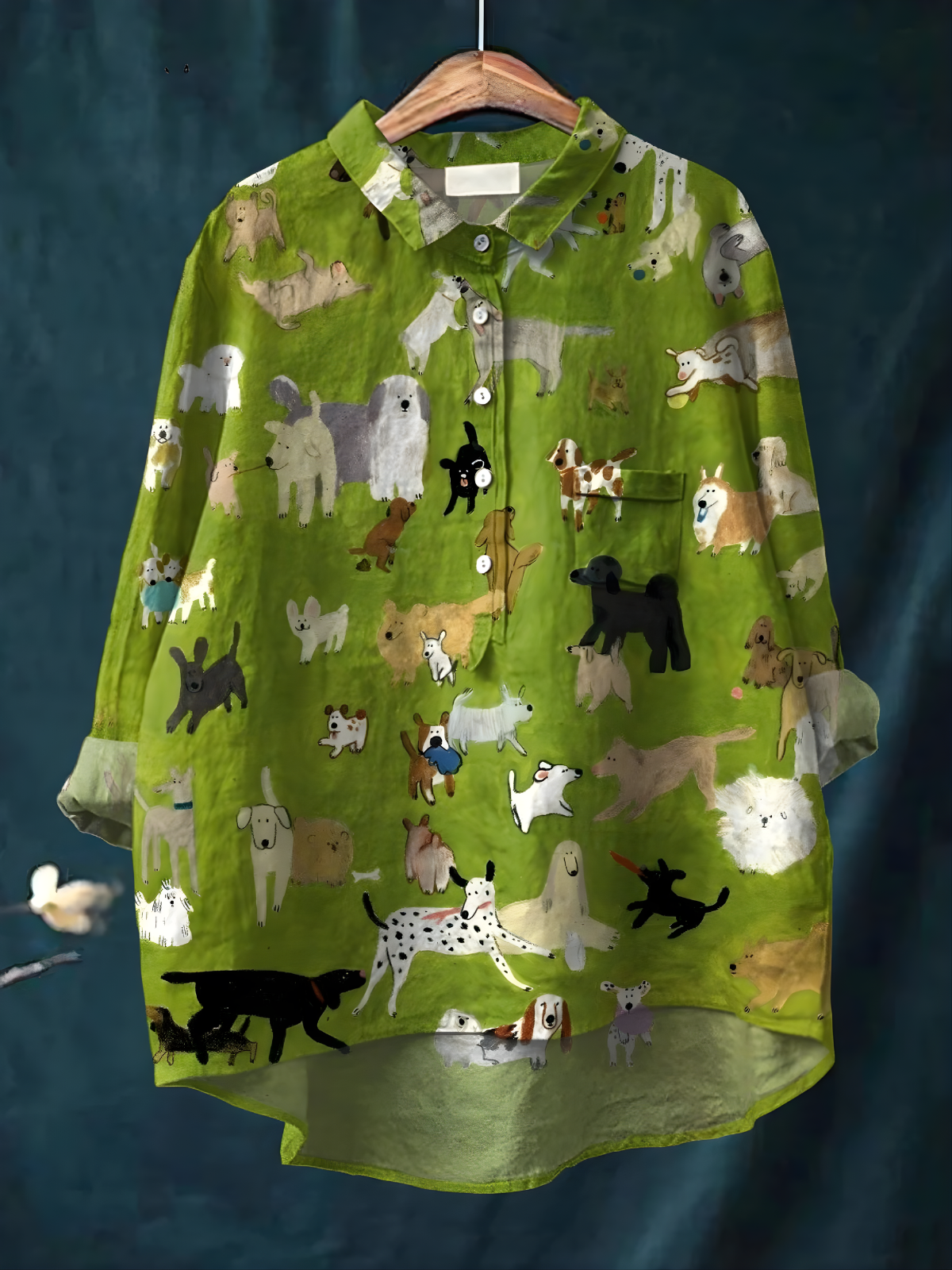 Kaya™ | - Women's Cute Dog Art Print Casual Shirt