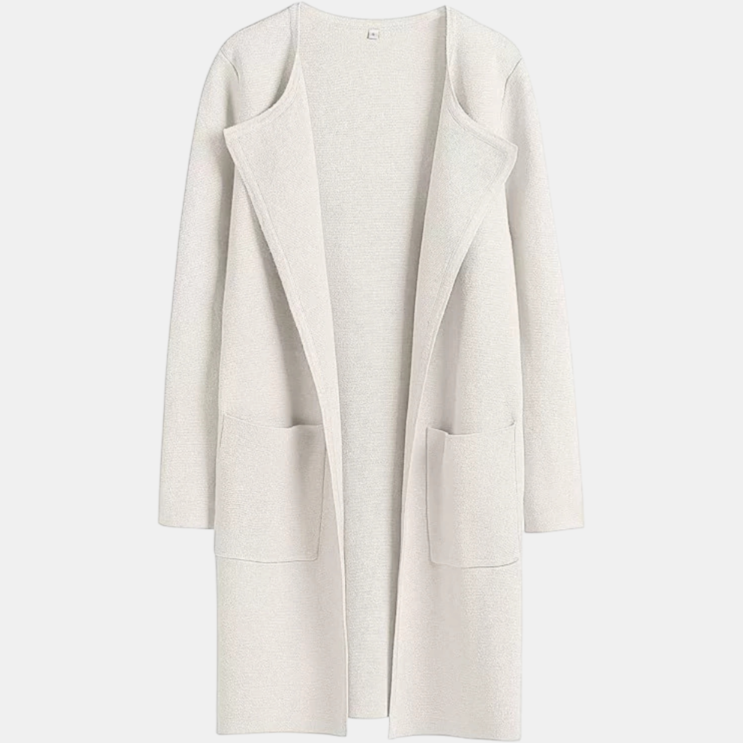 Women's Suit Collar Open Front Longline Knit Cardigan™
