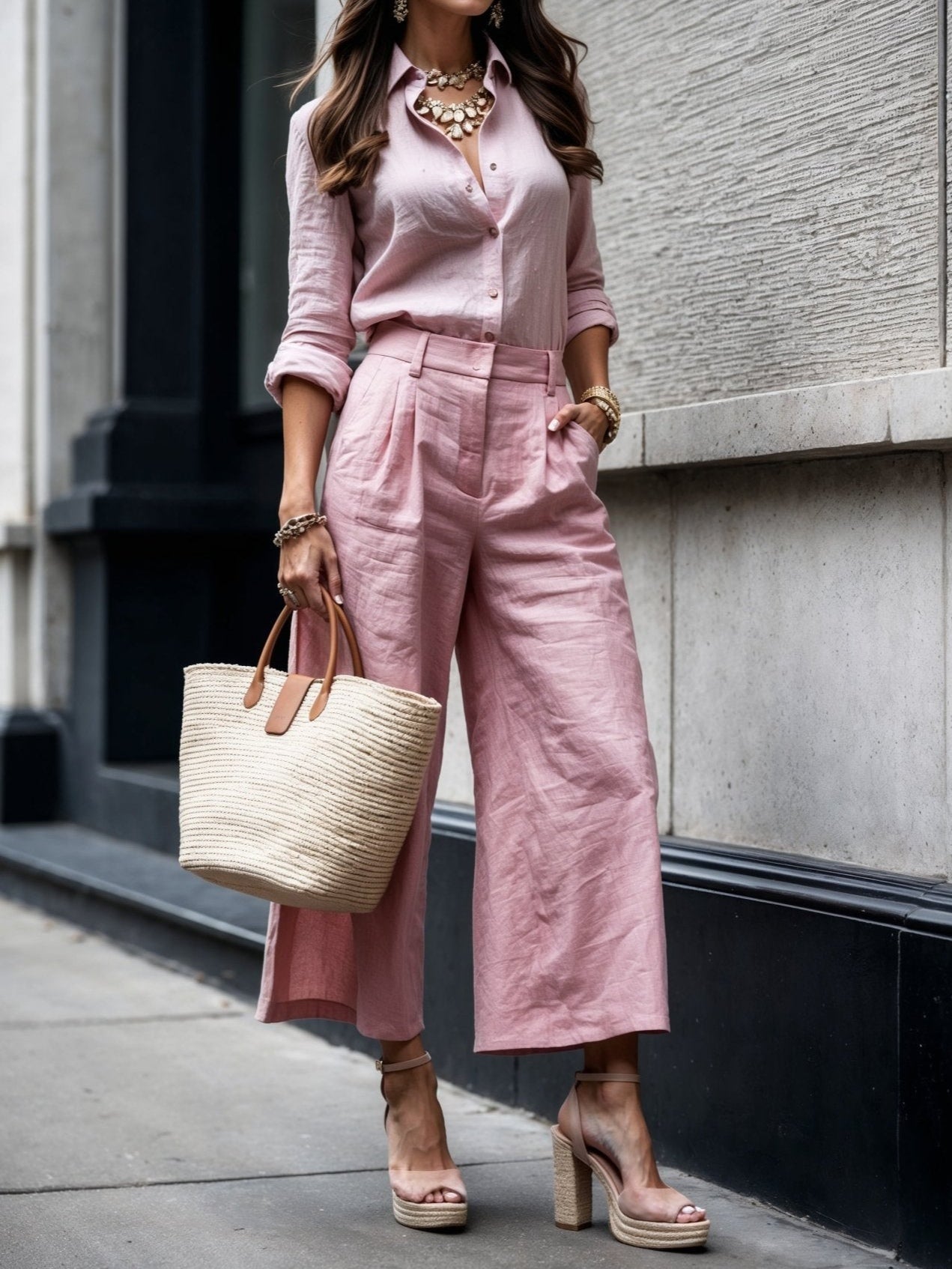 Nelle™ | Elegant Shirt & Capri Set