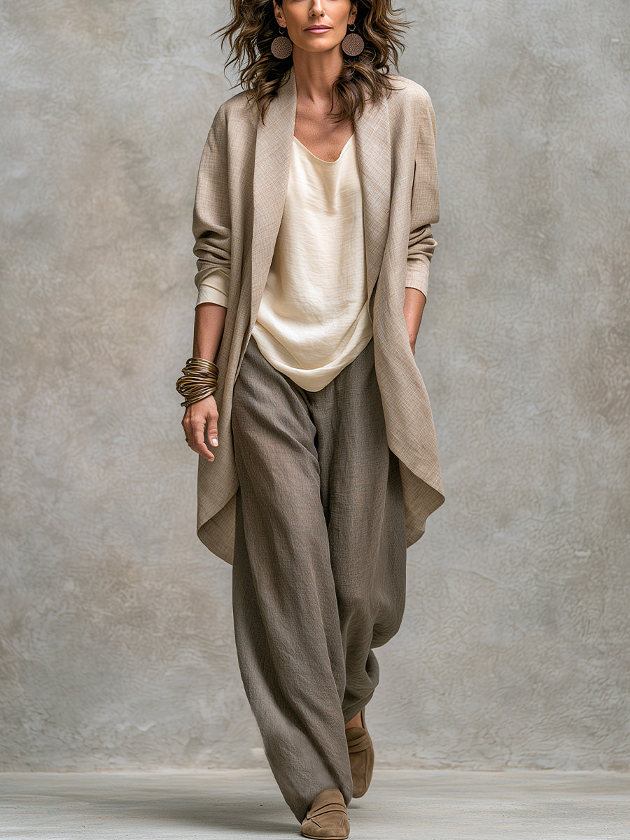 Edwina™ | Three-Piece Wide-Leg Suit Set
