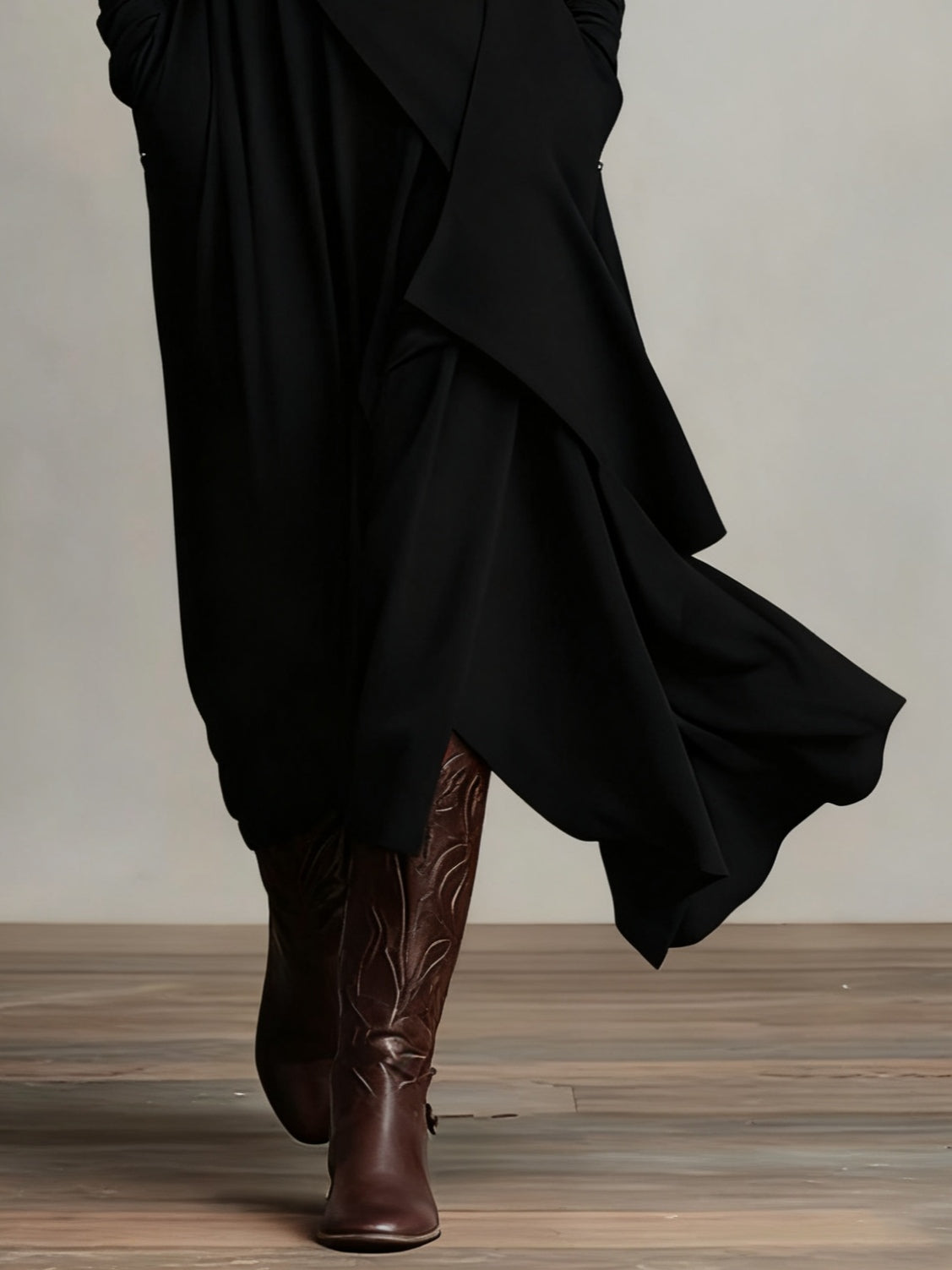 Arielle Vintage Asymmetrical Turtleneck Dress™