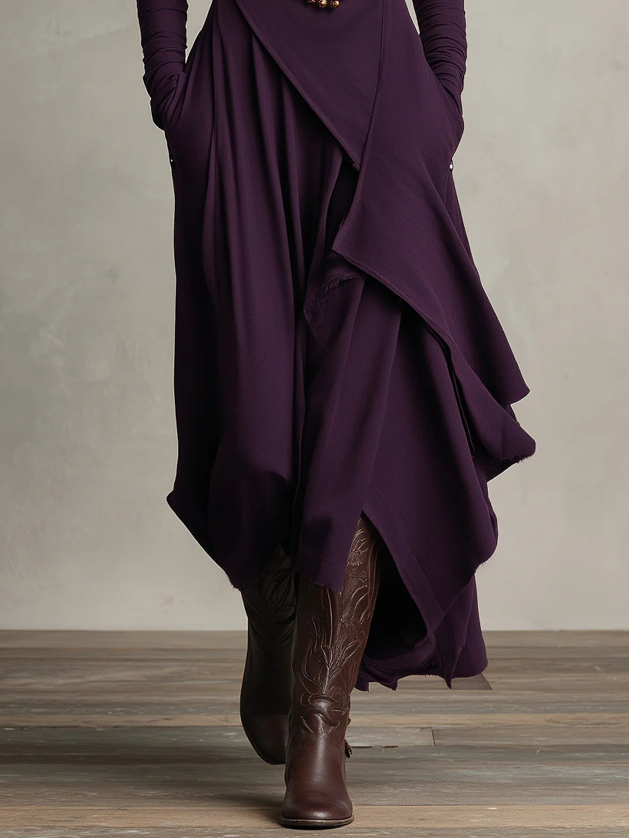 Arielle Vintage Asymmetrical Turtleneck Dress™