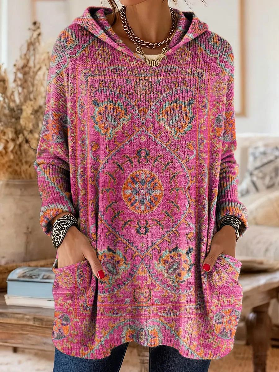 Alice™ | Retro Ethnic Print Hooded Tunic