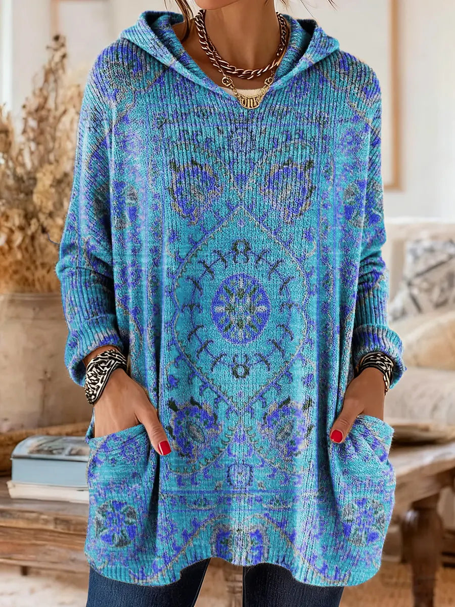 Alice™ | Retro Ethnic Print Hooded Tunic