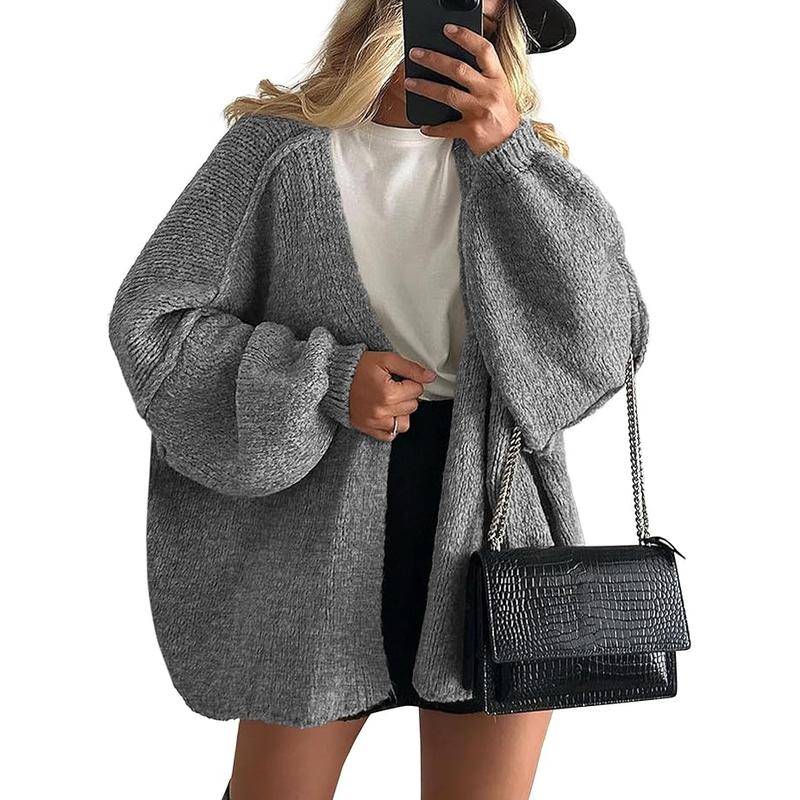 VERONIKA™ | - Oversized Fit Lantern Sleeve Autumn Knit Cardigan