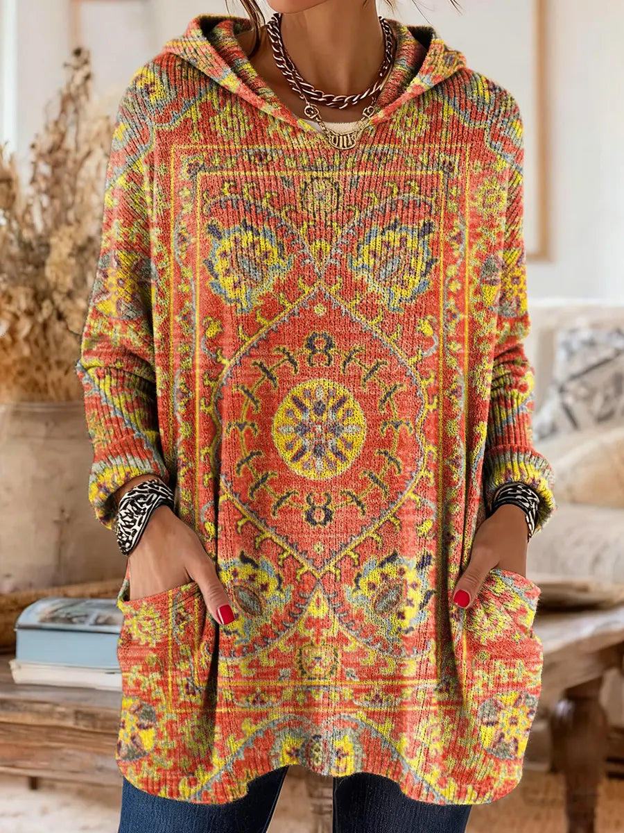 Alice™ | Retro Ethnic Print Hooded Tunic