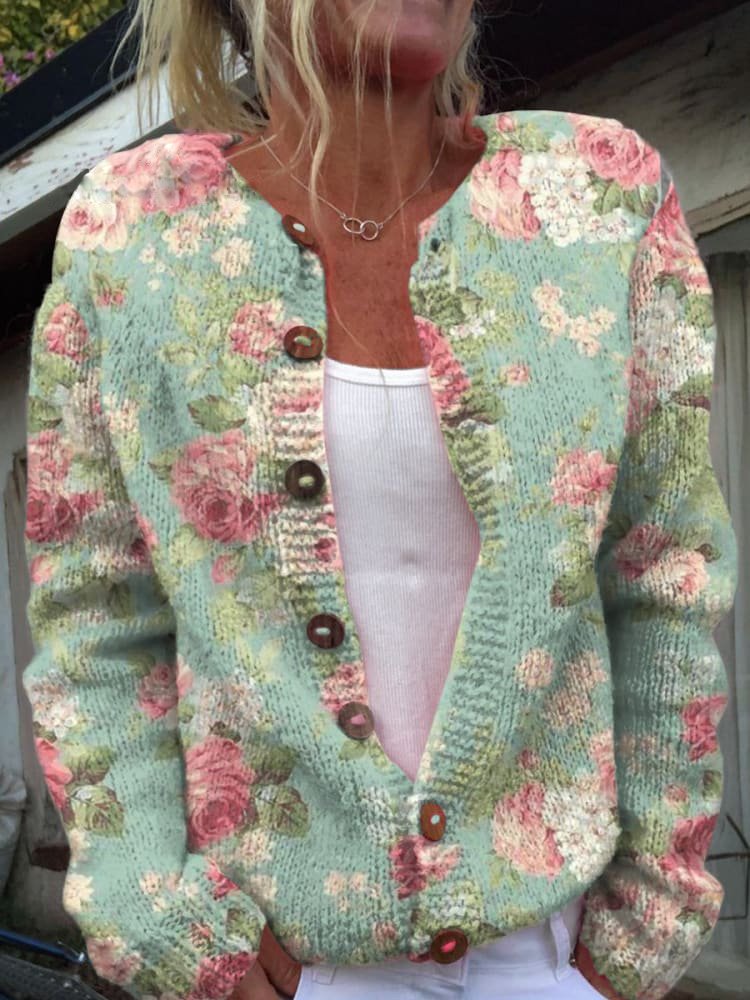 FLORA™ | - Vintage Floral Cardigan