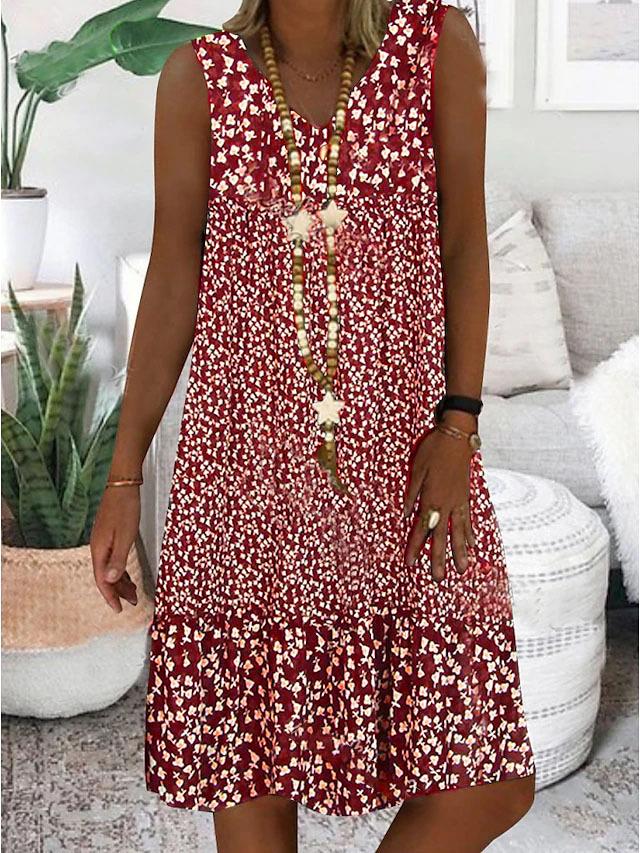 Niana™ | Sleeveless Floral V-Neck Dress