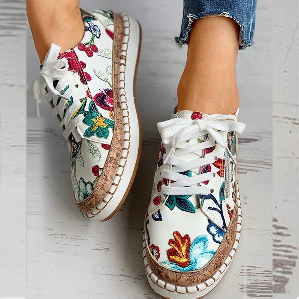Oluchi™ | Floral Orthopedic Zipper Sneakers