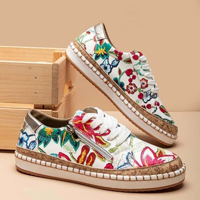 Oluchi™ | Floral Orthopedic Zipper Sneakers
