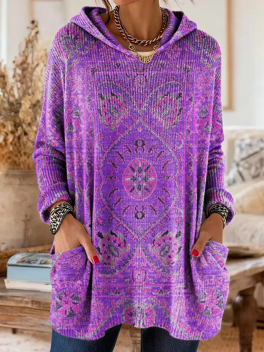 Alice™ | Retro Ethnic Print Hooded Tunic
