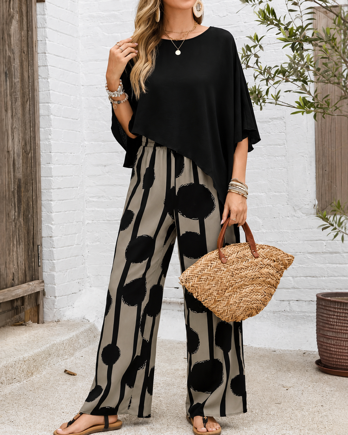 Beverly™ | Polka Dot Wide-Leg Two-Piece Set