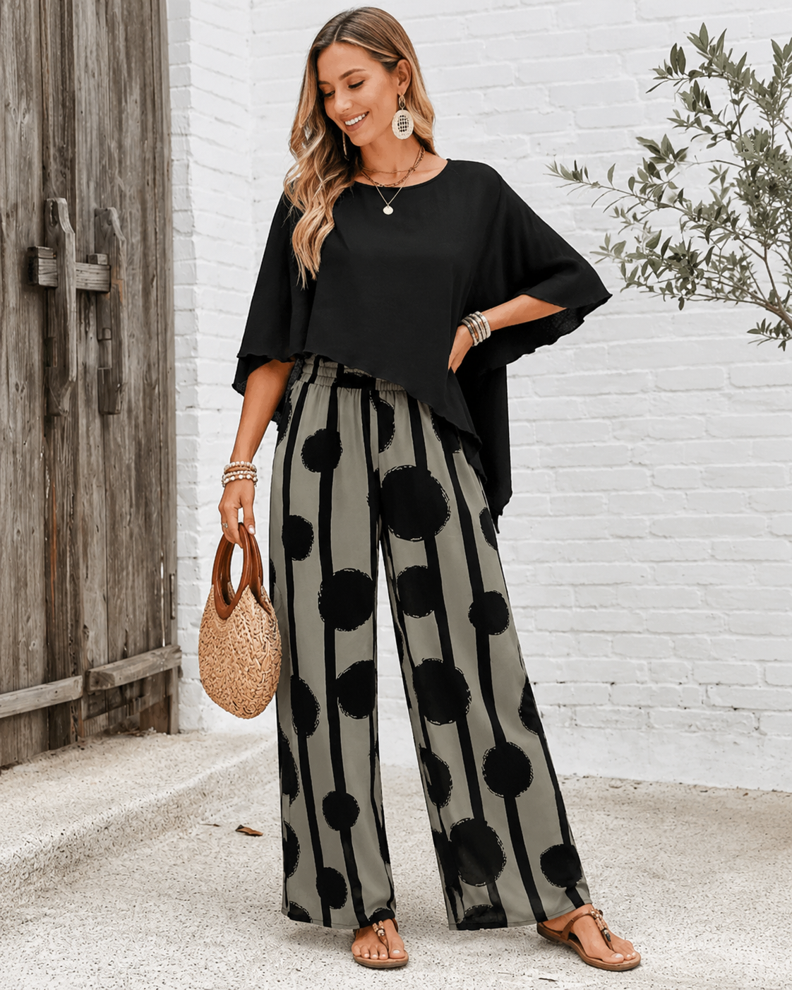 Beverly™ | Polka Dot Wide-Leg Two-Piece Set