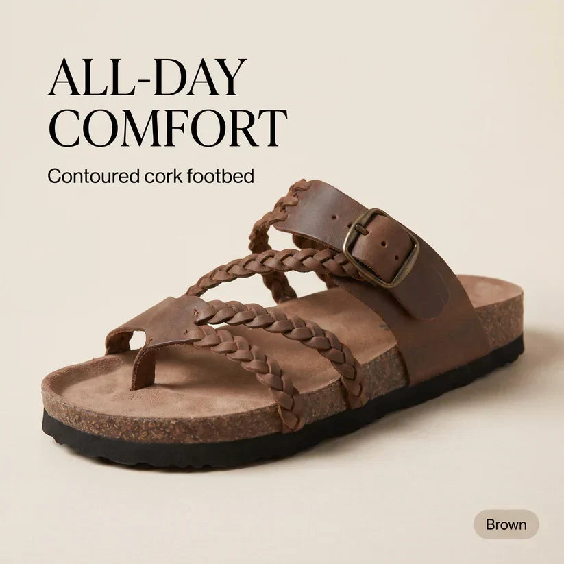 Leah™ | Braided Cork Comfort Sandals