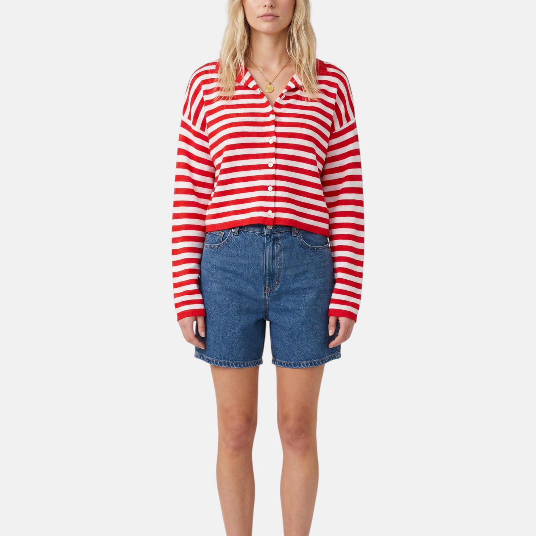 Women's Loose Fit Striped Knit Open Front Cardigan Sweater™