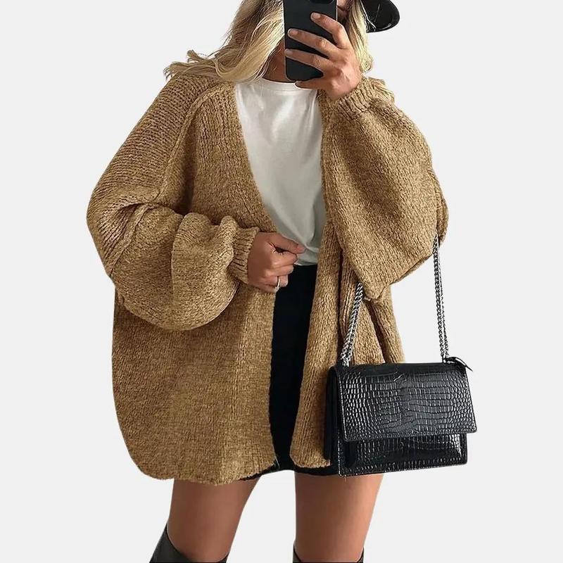 VERONIKA™ | - Oversized Fit Lantern Sleeve Autumn Knit Cardigan
