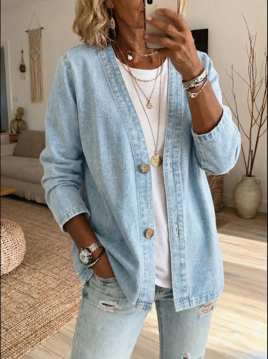 Corinne™ | Denim Button Coat