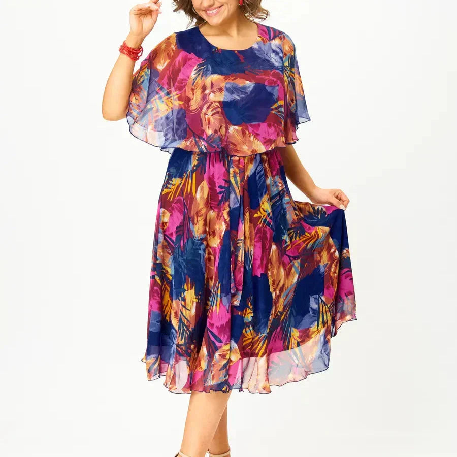 Halle™ | Comfortable Belly Coverage Chiffon Dress