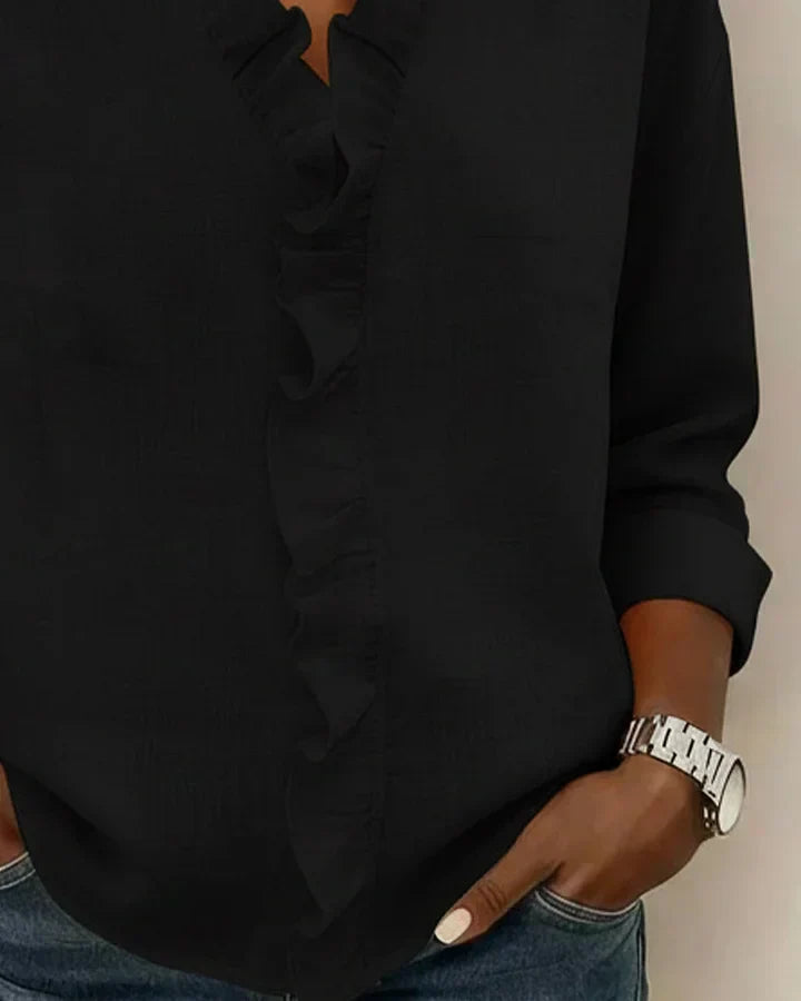 Lottie™ | Ruffle V-Neck Blouse