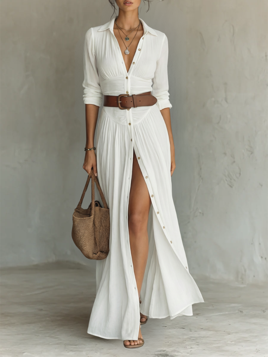 Camille™ | Linen Blend Maxi Dress