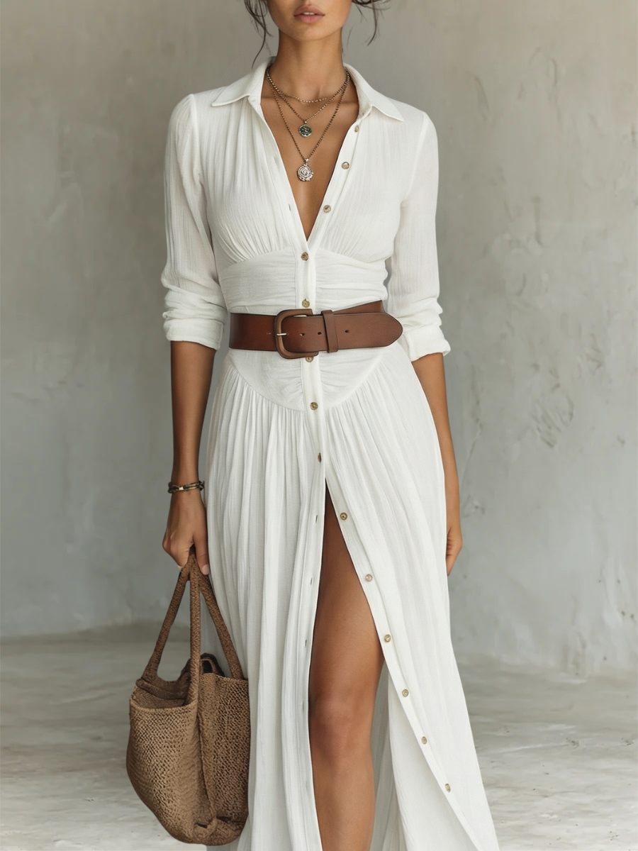 Camille™ | Linen Blend Maxi Dress
