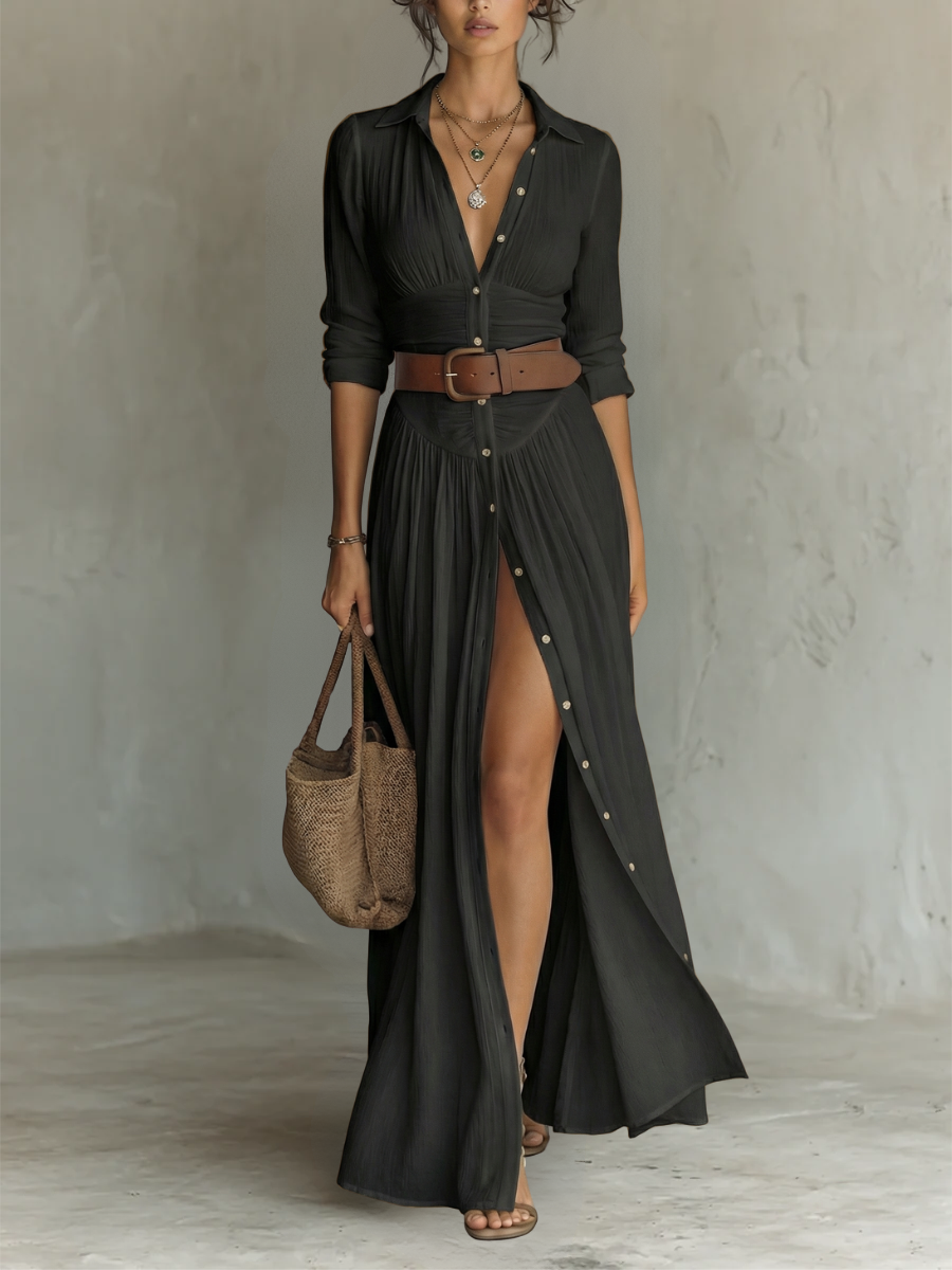 Camille™ | Linen Blend Maxi Dress