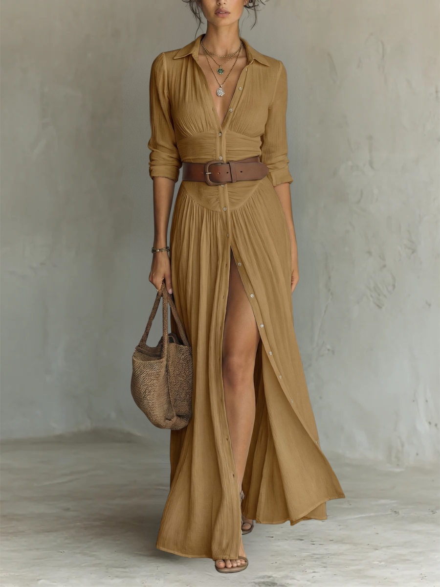 Camille™ | Linen Blend Maxi Dress