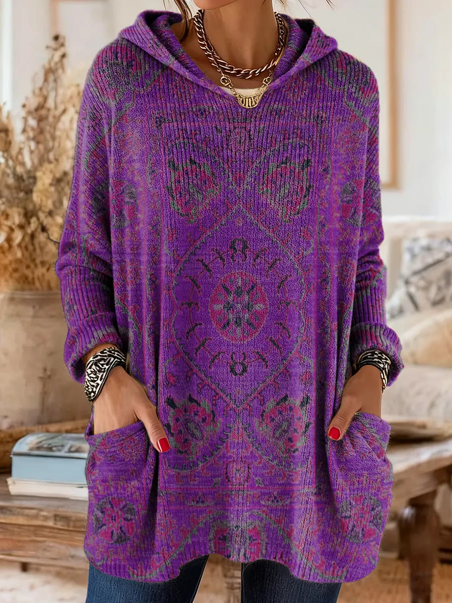 Alice™ | Retro Ethnic Print Hooded Tunic