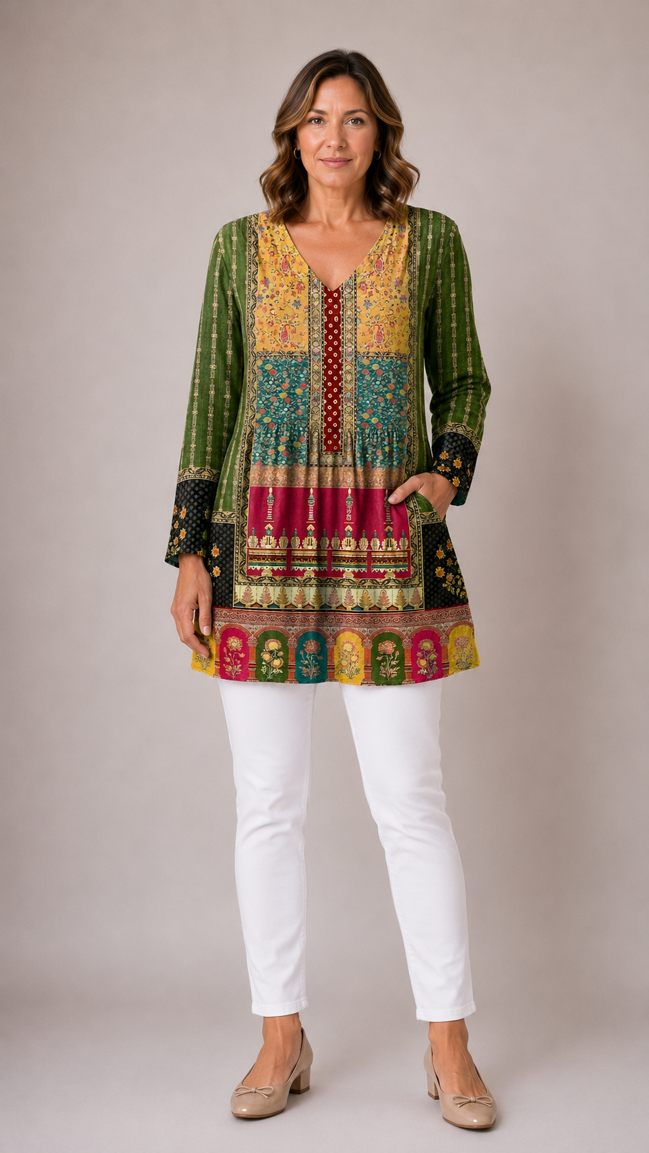 Melody™ | Long Blouse with V-Neck