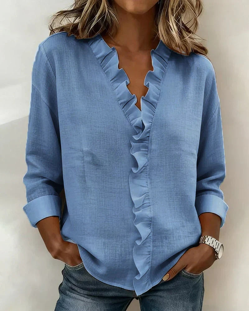 Lottie™ | Ruffle V-Neck Blouse