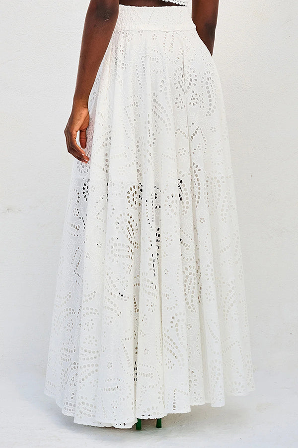 Larissa™ | Embroidered Top & High-Waist Maxi Skirt Set