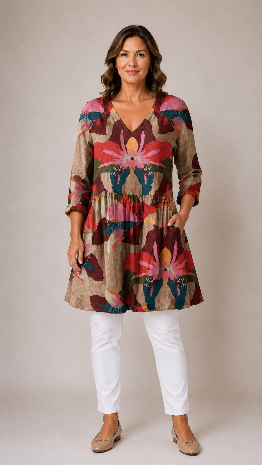 Cassidy™ | Long Blouse with V-Neck