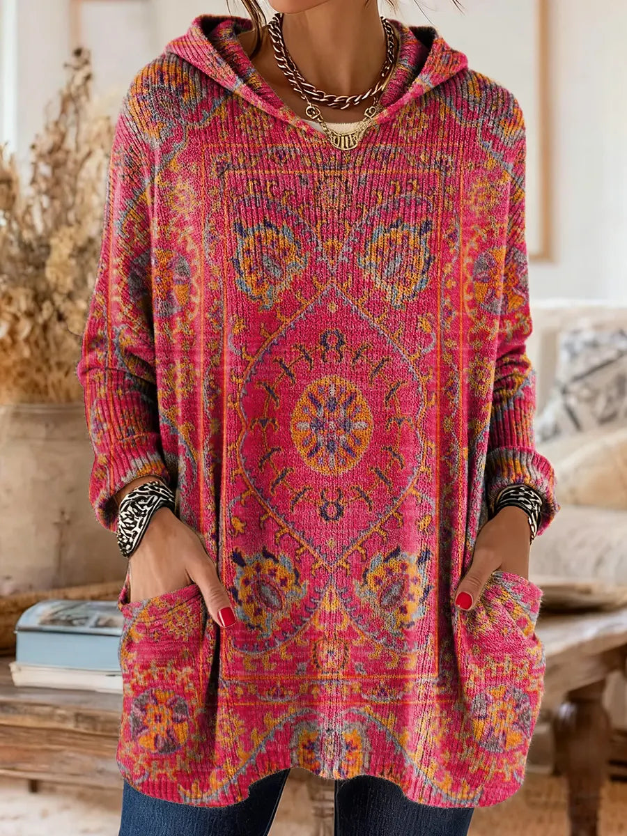 Alice™ | Retro Ethnic Print Hooded Tunic