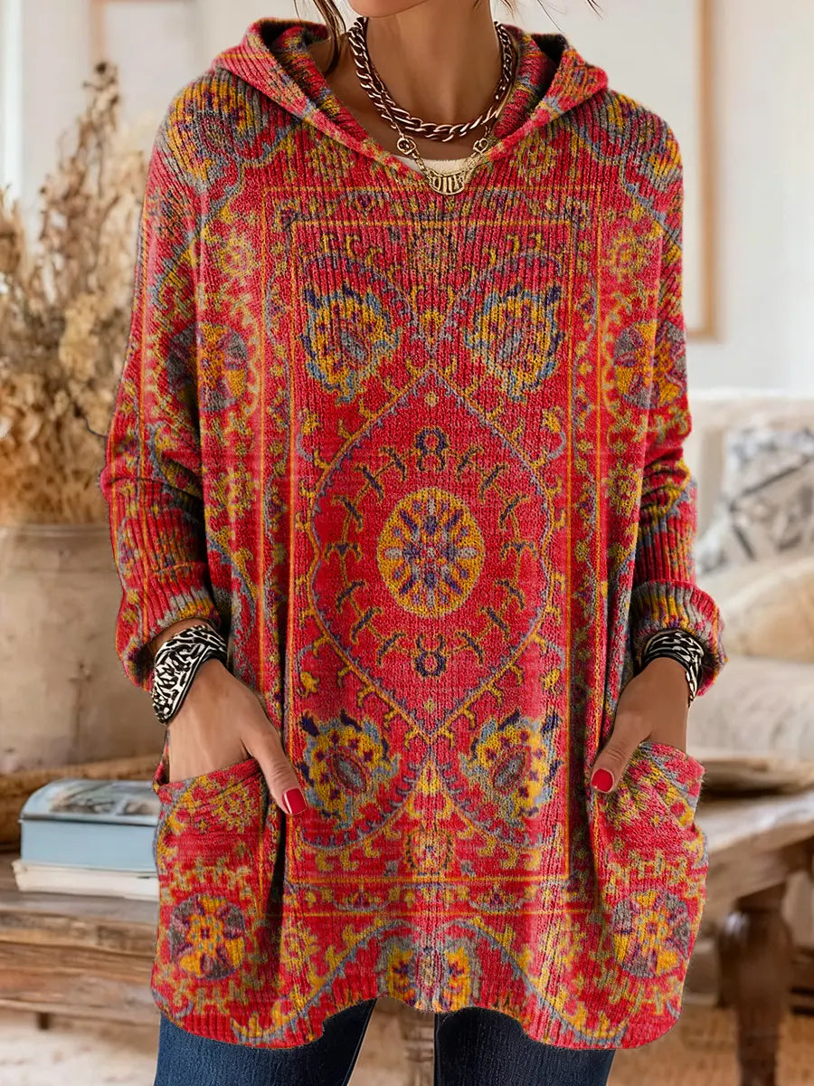 Alice™ | Retro Ethnic Print Hooded Tunic
