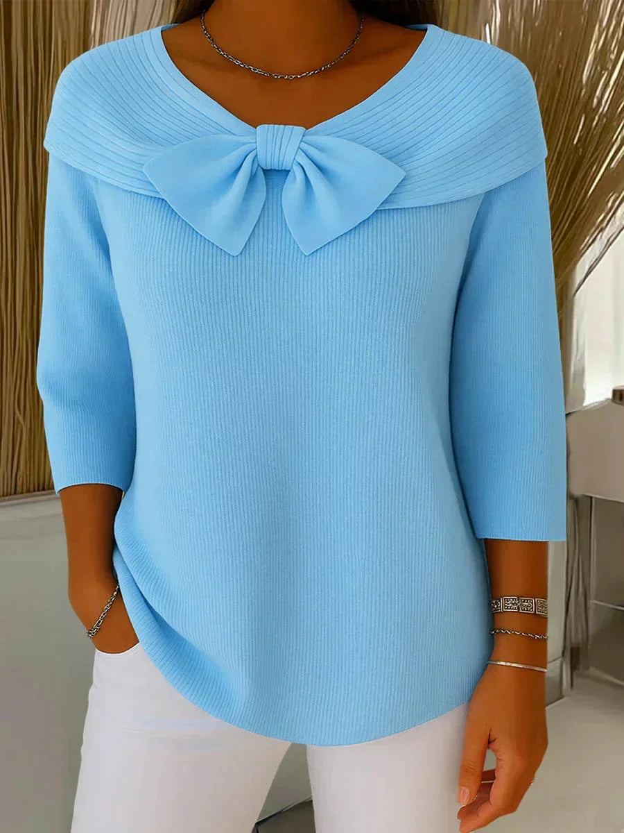 Remi™ | Elegant Knitted Bow Top
