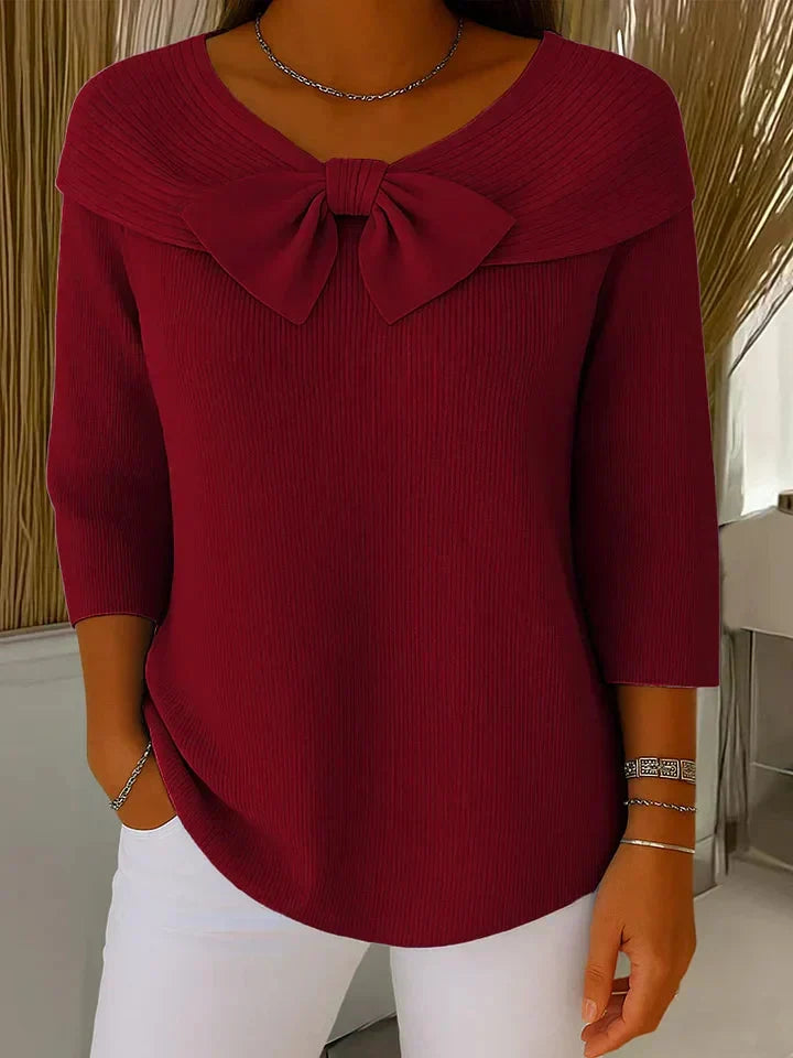 Remi™ | Elegant Knitted Bow Top